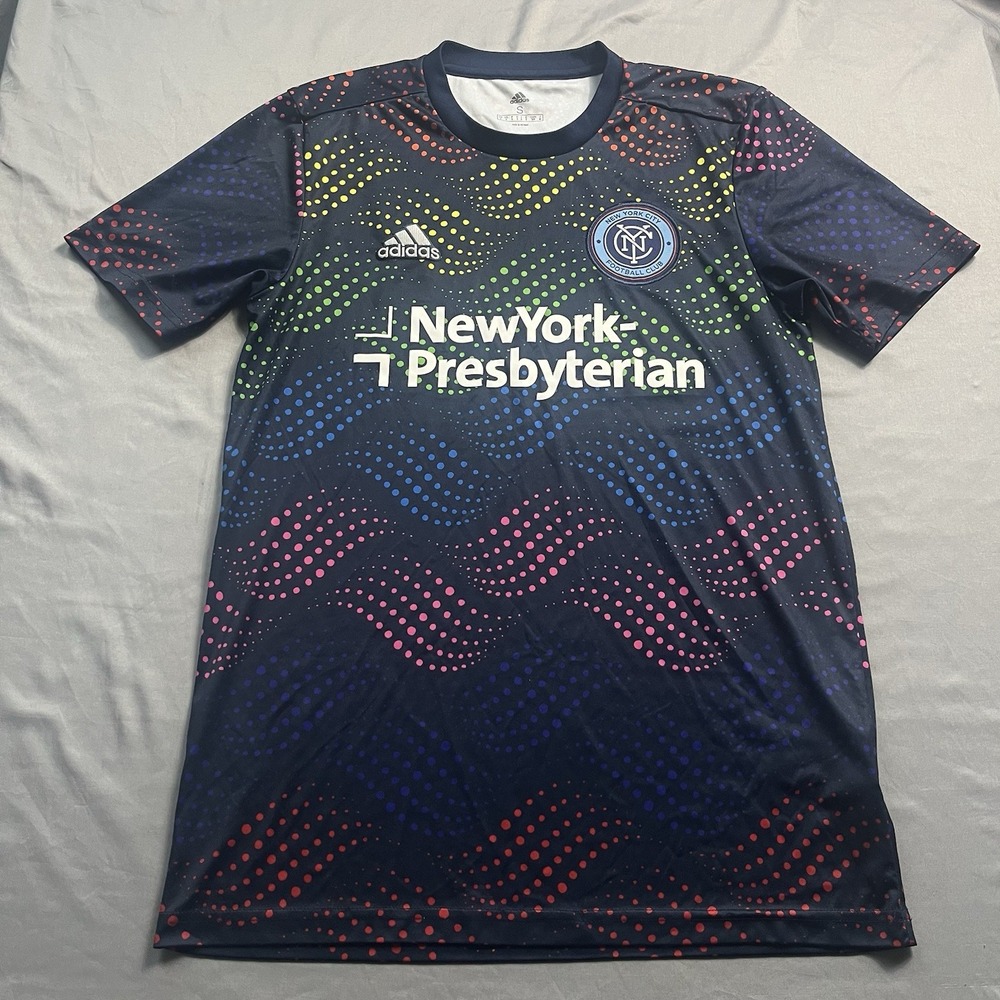 Adidas New York City FC Pride 2019 Pre-Match jersey Soccer MLS Kit Men's Small
